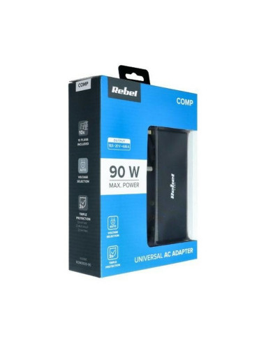 Chargeur secteur universel REBEL 10 embouts 90W 18-20V automatique