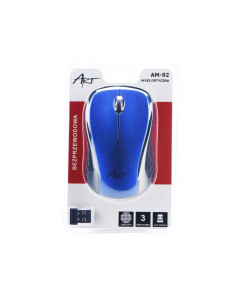 SOURIS OPTIQUE SANS FIL ART USB AM-92 bleu