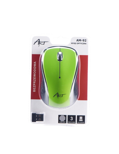 MOUSSE ART OPTIQUE SANS FIL USB AM-92 VERT
