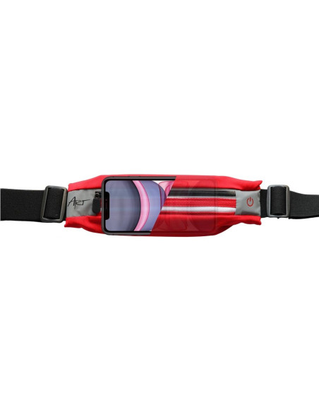 Ceinture de sport ART avec poche éclairée APS-01R rouge