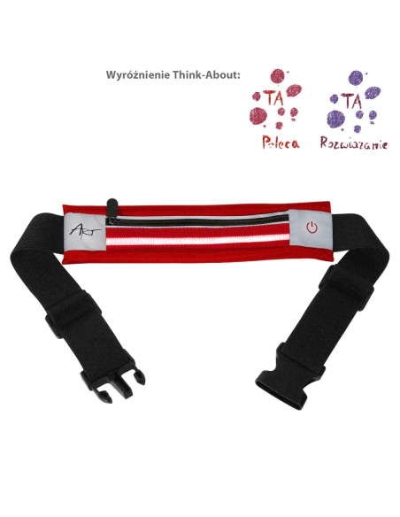 Ceinture de sport ART avec poche éclairée APS-01R rouge
