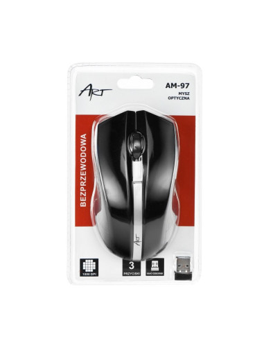 SOURIS OPTIQUE SANS FIL ART USB AM-97 NOIR
