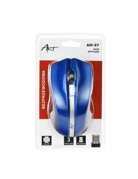 SOURIS OPTIQUE SANS FIL ART USB AM-97 bleu