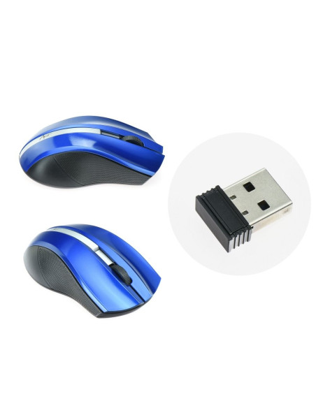SOURIS OPTIQUE SANS FIL ART USB AM-97 bleu