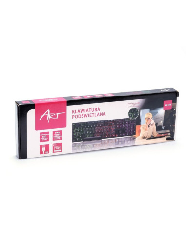 Clavier QWERTY rétro-éclairé USB ART AK-49