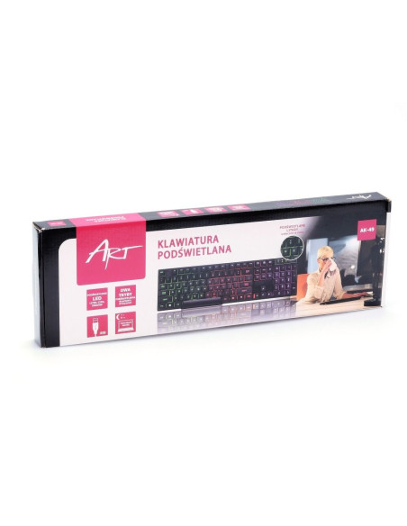 Clavier QWERTY rétro-éclairé USB ART AK-49