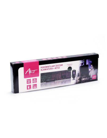 Clavier QWERTY rétro-éclairé + souris USB ART AK-50