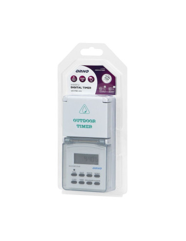 Weekly digital timer with LCD display, IP44 (OR-PRE-432)