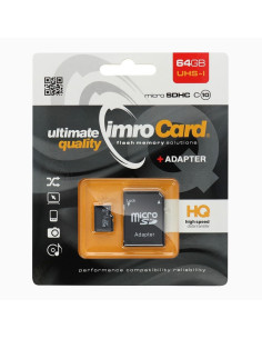 CARTE MEMOIRE IMRO microSDHC 64 GO CLASSE 10 UHS avec adaptateur
