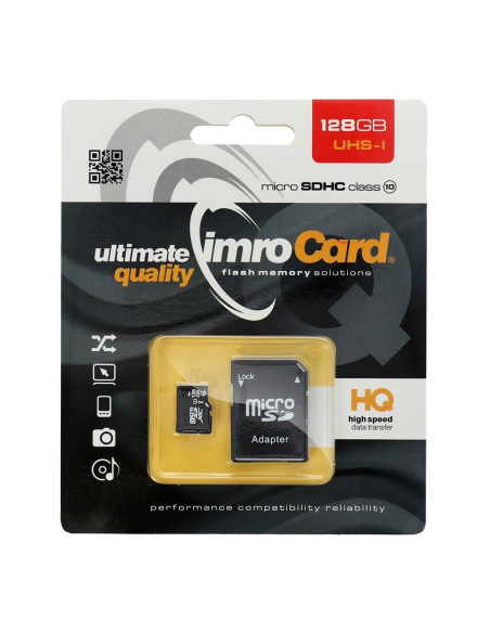 CARTE MEMOIRE IMRO microSD 128GO avec adaptateur SD - CLASSE 10 UHS