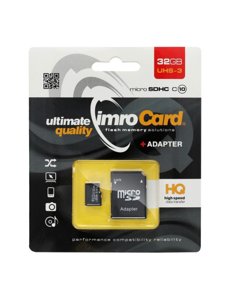 CARTE MEMOIRE IMRO micro SDHC 32GO classe 10 avec adaptateur SD UHS-3