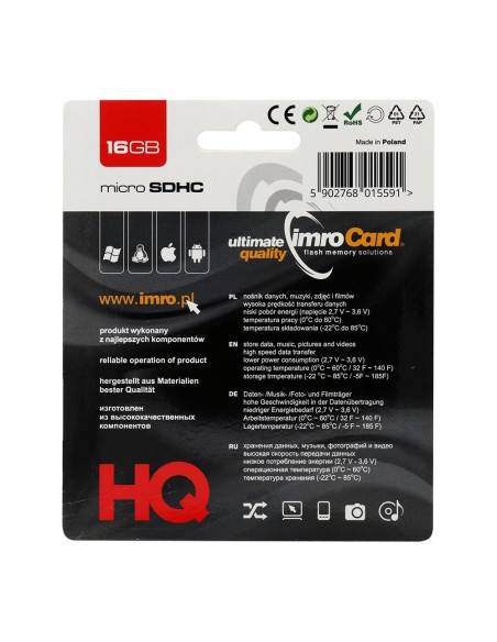 CARTE MEMOIRE IMRO microSD 16GO sans adaptateur SD