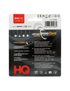 Carte Mémoire IMRO microSD 64GB CLASS 10 UHS 3 100MB/s avec adaptateur SD 2