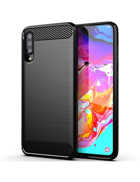 COQUE FORCELL- CARBON pour SAMSUNG Galaxy A70 / A70s NOIR