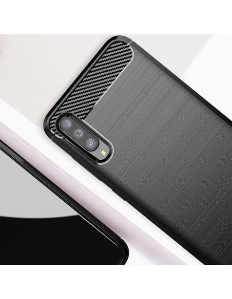 COQUE FORCELL- CARBON pour SAMSUNG Galaxy A70 / A70s NOIR