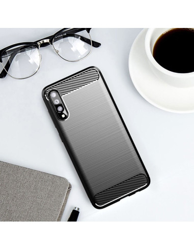 COQUE FORCELL- CARBON pour SAMSUNG Galaxy A70 / A70s NOIR