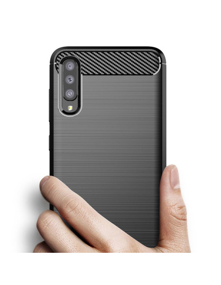 COQUE FORCELL- CARBON pour SAMSUNG Galaxy A70 / A70s NOIR