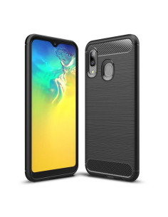 COQUE FORCELL- CARBON pour SAMSUNG Galaxy A20E NOIR