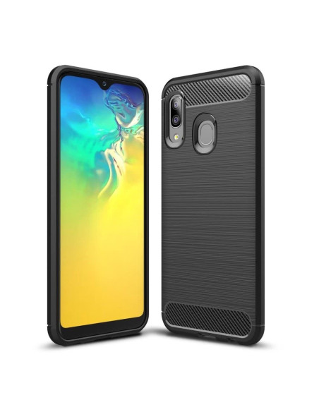 COQUE FORCELL- CARBON pour SAMSUNG Galaxy A20E NOIR
