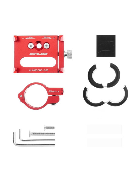 Support vélo pour guidon GUB G85 Aluminium rouge