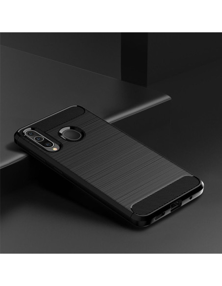 COQUE FORCELL- CARBON pour SAMSUNG Galaxy A20S NOIR