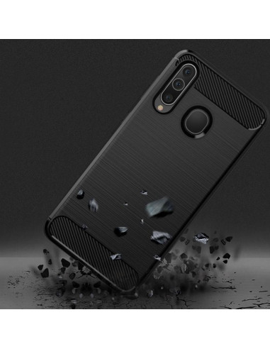 COQUE FORCELL- CARBON pour SAMSUNG Galaxy A20S NOIR