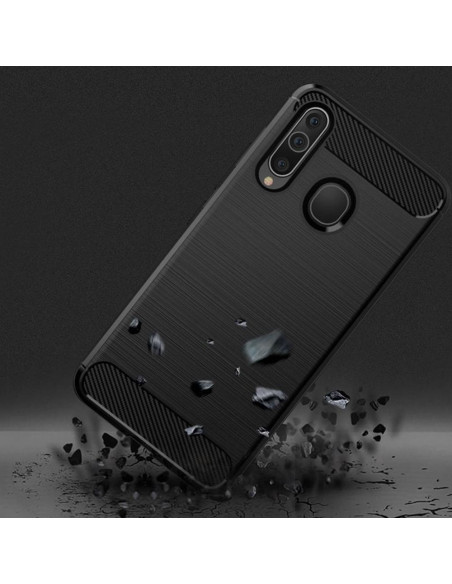 COQUE FORCELL- CARBON pour SAMSUNG Galaxy A20S NOIR