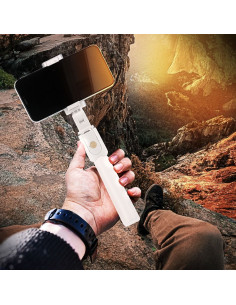 Kit / perche selfie avec télécommande bluetooth tripod - blanc K07 2