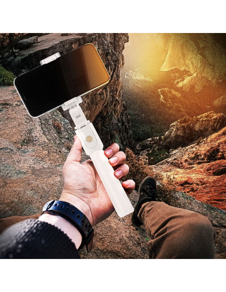 Kit / perche selfie avec télécommande bluetooth tripod - blanc K07