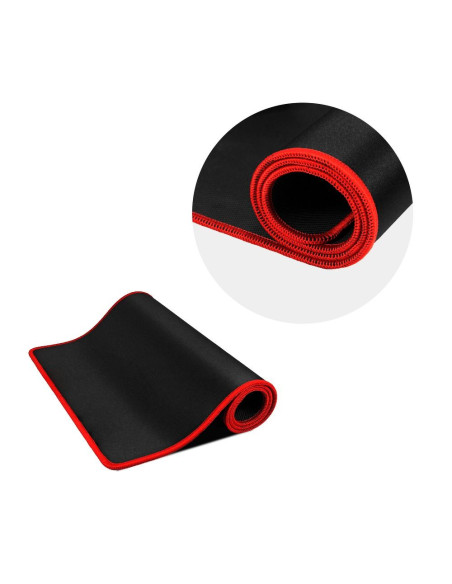 Tapis de souris gaming 300x240x3mm / noir / coutures rouge