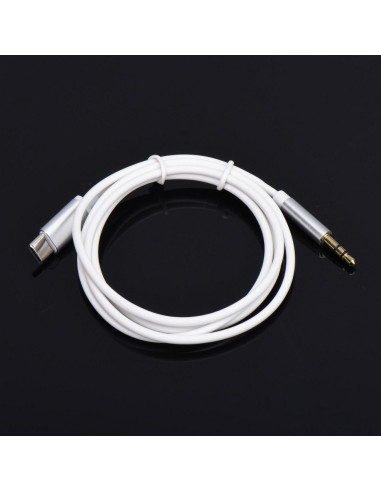 Adaptateur HF / audio Type C do Jack 3,5mm câble blanc