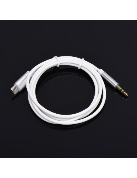 Adaptateur HF / audio Type C do Jack 3,5mm câble blanc