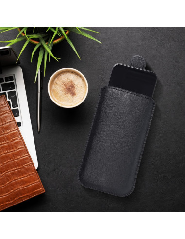 Slim Kora 2 Universal Leather Coque - pour Iphone 12 / 12 PRO / Samsung Note /Note 2/Note 3 noir