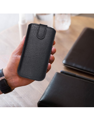 Slim Kora 2 Universal Leather Coque - pour Iphone 12 / 12 PRO / Samsung Note /Note 2/Note 3 noir