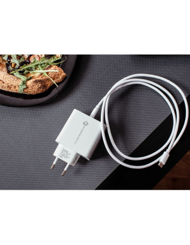 Chargeur secteur FORCELL avec cable USB type C - 3A 45W avec fonctions de charge PD et Quick Charge 4.0