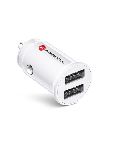 Chargeur voiture FORCELL Mini 2xUSB 3,1A blanc CC-SJ02