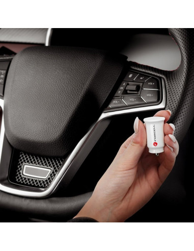 Chargeur voiture FORCELL Mini 2xUSB 3,1A blanc CC-SJ02