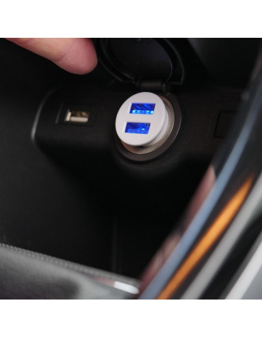 Chargeur voiture FORCELL Mini 2xUSB 3,1A blanc CC-SJ02