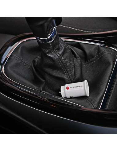 Chargeur voiture FORCELL Mini 2xUSB 3,1A blanc CC-SJ02