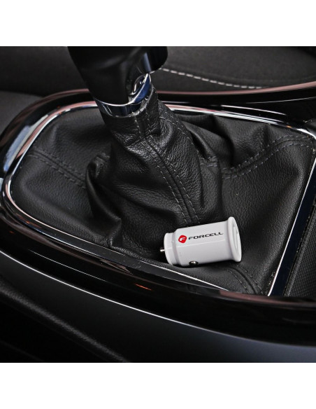 Chargeur voiture FORCELL Mini 2xUSB 3,1A blanc CC-SJ02