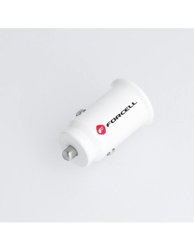 Chargeur voiture FORCELL Mini 2xUSB 3,1A blanc CC-SJ02