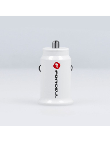Chargeur voiture FORCELL Mini 2xUSB 3,1A blanc CC-SJ02