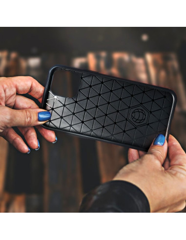 COQUE FORCELL- CARBON pour SAMSUNG Galaxy A51 NOIR
