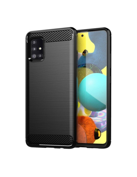 COQUE FORCELL- CARBON pour SAMSUNG Galaxy A71 NOIR