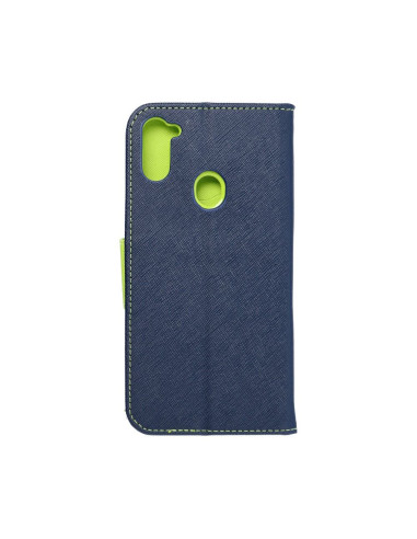 Etui Fancy Book pour SAMSUNG A11 bleu marinepourcitron vert