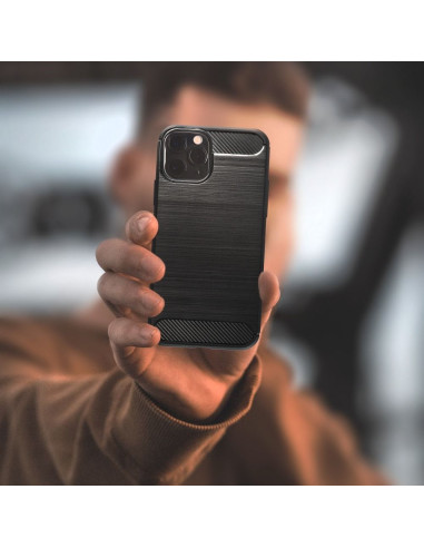 COQUE FORCELL - CARBON pour IPHONE SE 2020 NOIR