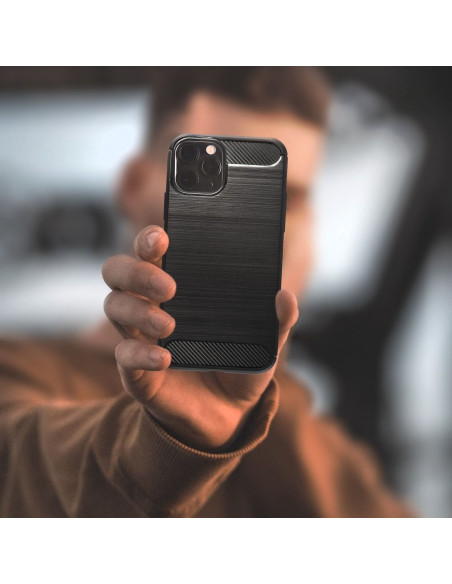 COQUE FORCELL - CARBON pour IPHONE SE 2020 NOIR
