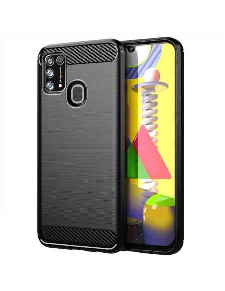 COQUE FORCELL- CARBON pour SAMSUNG Galaxy M31 NOIR