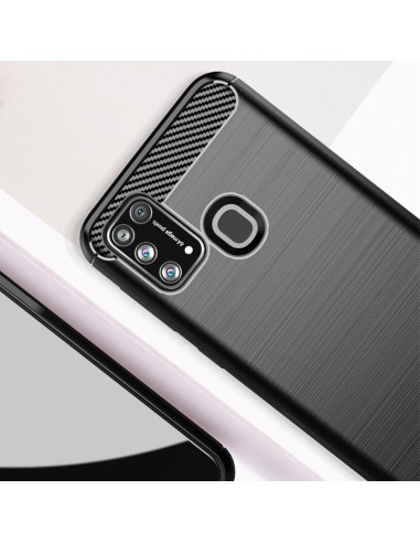 COQUE FORCELL- CARBON pour SAMSUNG Galaxy M31 NOIR