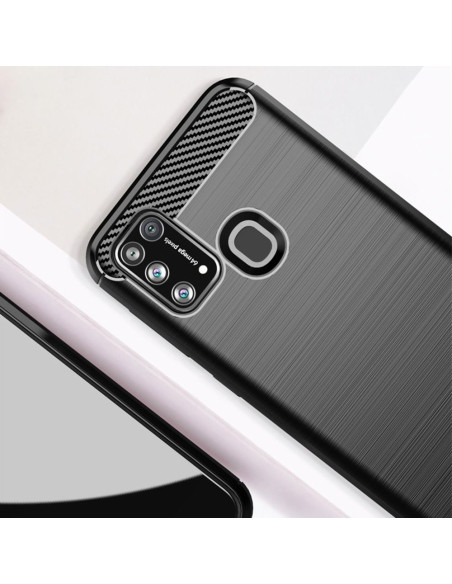 COQUE FORCELL- CARBON pour SAMSUNG Galaxy M31 NOIR